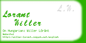 lorant willer business card